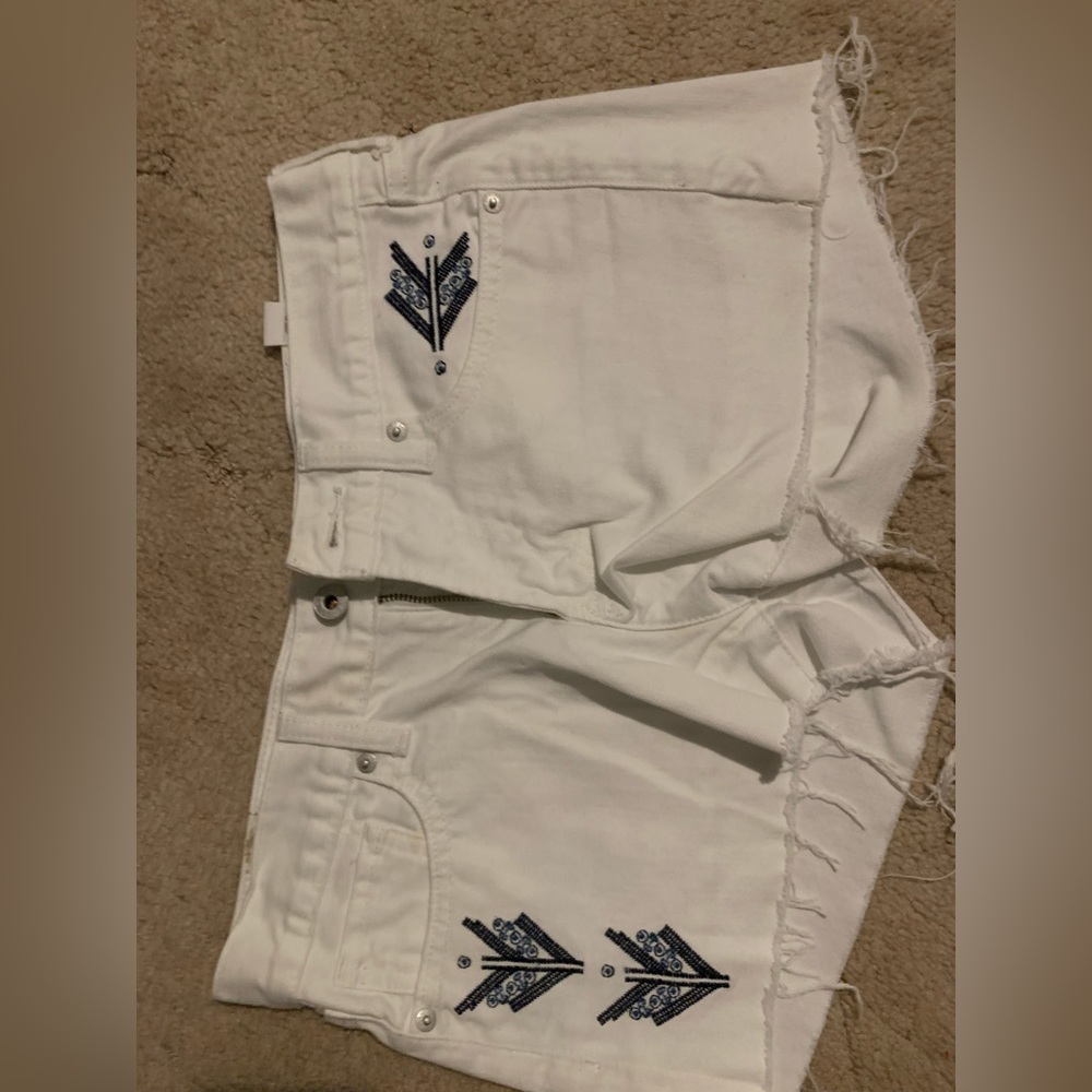White Jean Shorts Lucky Brand